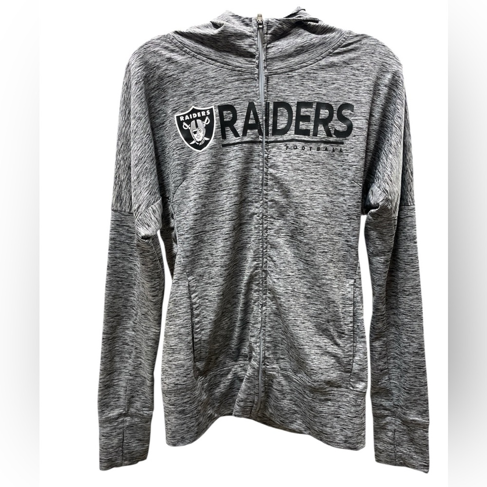 NFL Team RAIDERS Apparel Black and Gray Women's Hoodie